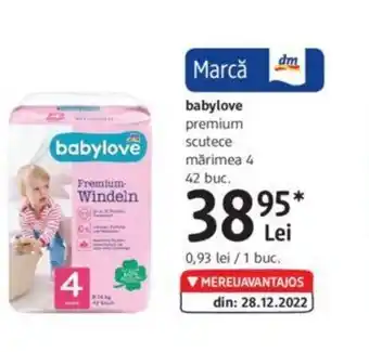 DM Babylove premium scutece mărimea 4 42 buc. Ofertă