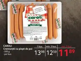 Selgros CAROLI Crenvurști cu piept de pui Ofertă