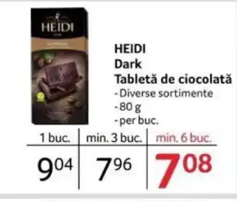 Selgros HEIDI Dark Tabletă de ciocolată Ofertă