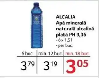 Selgros ALCALIA Apă minerală naturală alcalină plată PH 9,36 Ofertă