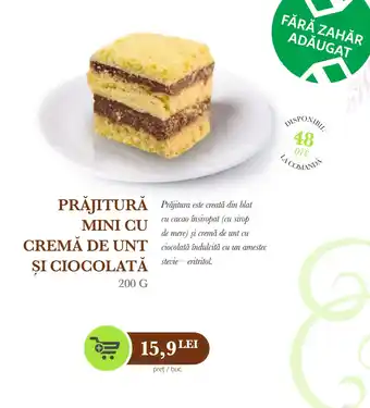 Auchan PRĂJITURĂ MINI CU CREMĂ DE UNT ȘI CIOCOLATĂ Ofertă