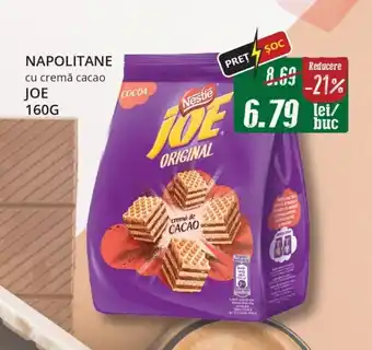 Diana Supermarket NAPOLITANE cu cremă cacao JOE 160G Ofertă