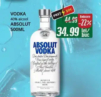 Diana Supermarket VODKA 40% alcool ABSOLUT 500ML Ofertă