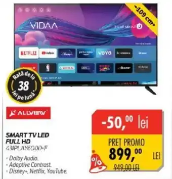 Flanco SMART TV LED FULL HD 431PLAY6000-F Ofertă