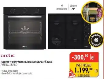 Flanco PACHET: CUPTOR ELECTRIC ȘI PLITA GAZ ARSE11130BD Ofertă