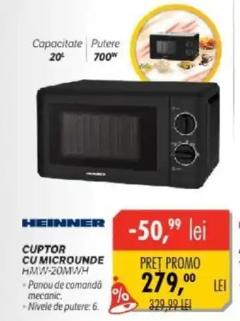 Flanco HEINNER CUPTOR CU MICROUNDE HMW-20MWH Ofertă
