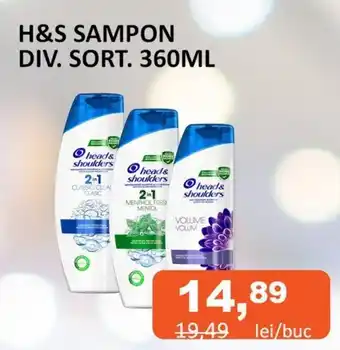 Unicarm H&S SAMPON DIV. SORT. 360ML Ofertă