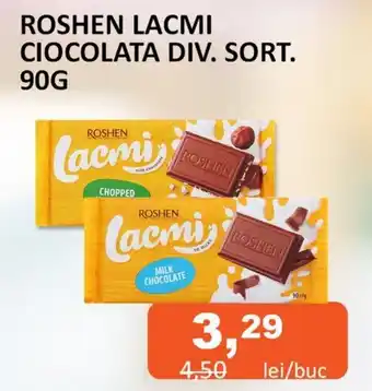 Unicarm ROSHEN LACMI CIOCOLATA DIV. SORT. 90G Ofertă
