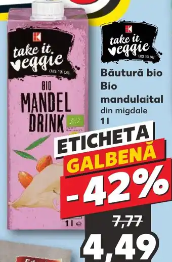 Kaufland Băutură bio Bio mandulaital 1L Ofertă