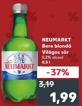Kaufland NEUMARKT Bere blondă Világos sör 5,2% alcool 0.5L Ofertă
