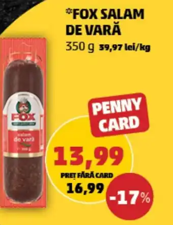 Penny FOX SALAM DE VARĂ Ofertă