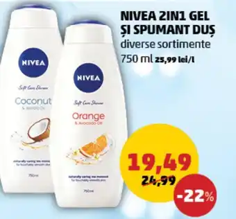 Penny NIVEA 2IN1 GEL ȘI SPUMANT DUŞ Ofertă