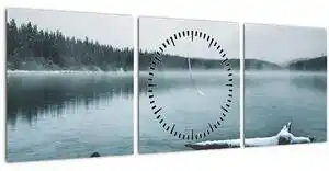 Favi Tablou - lacul nordic înghețat (cu ceas) (90x30 cm) Ofertă