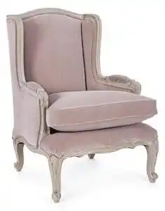 Favi Fotoliu Lorelie, Lemn Otel Poliester, Roz deschis, 72x76x102 cm Ofertă