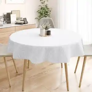 Favi Goldea față de masă din teflon de lux - alb și ornamente mari - rotundă Ø 150 cm Ofertă