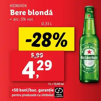 Lidl HEINEKEN Bere blondă Ofertă