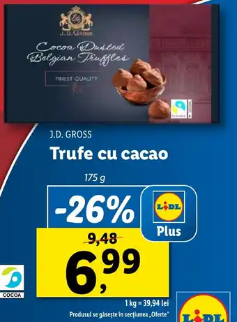Lidl J. D.GROSS Trufe cu cacao Ofertă