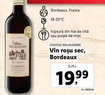 Lidl CHATEAU MALAUSANNE Vin roşu sec, Bordeaux Ofertă