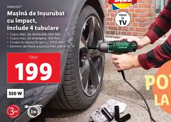 Lidl PARKSIDEⓇ Maşină de înşurubat cu impact, include 4 tubulare Ofertă