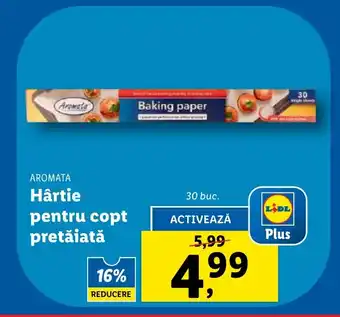 Lidl AROMATA Hârtie pentru copt pretăiată Ofertă