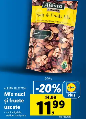 Lidl ALESTO SELECTION Mix nuci şi fructe uscate Ofertă