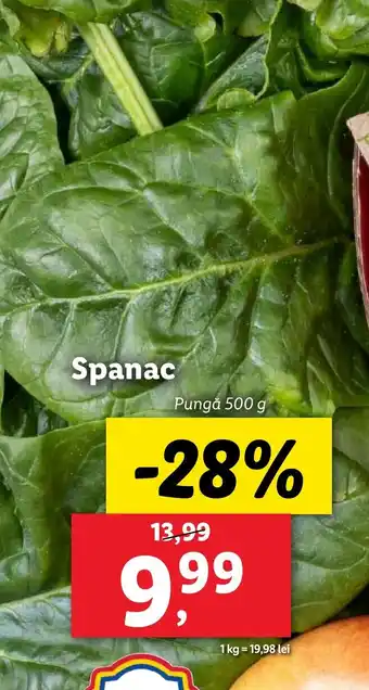Lidl Spanac Ofertă