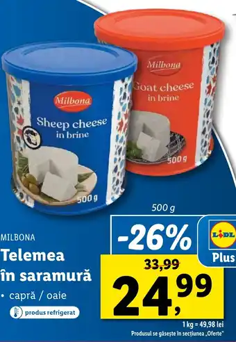 Lidl MILBONA Telemea în saramură Ofertă