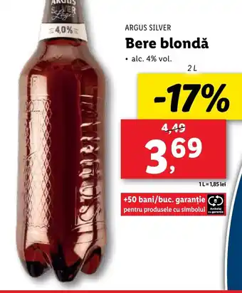 Lidl ARGUS SILVER Bere blondă Ofertă