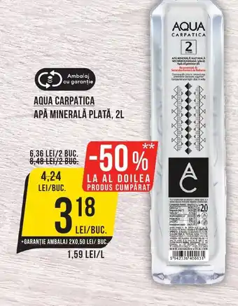 Mega Image AQUA CARPATICA APĂ MINERALĂ PLATĂ, 2L Ofertă