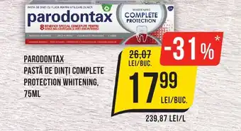 Mega Image PARODONTAX PASTĂ DE DINȚI COMPLETE PROTECTION WHITENING, 75ML Ofertă