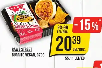 Mega Image RAWZ STREET BURRITO VEGAN, 370G Ofertă