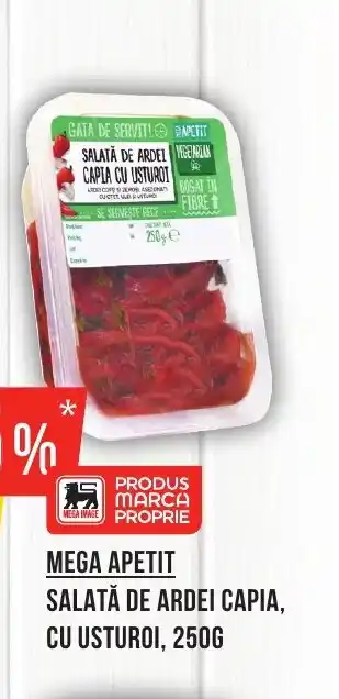Mega Image MEGA APETIT SALATĂ DE ARDEI CAPIA, CU USTUROI, 250G Ofertă