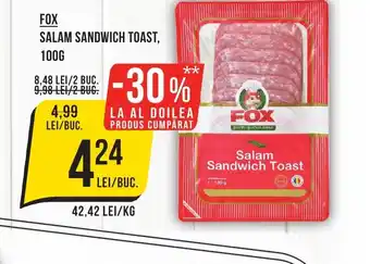 Mega Image FOX SALAM SANDWICH TOAST, 100G Ofertă