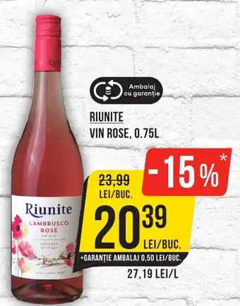 RIUNITE VIN ROSE, 0.75L