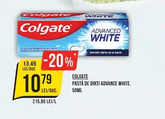 Mega Image COLGATE PASTĂ DE DINȚI ADVANCE WHITE, 50ML Ofertă