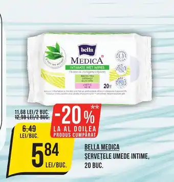 BELLA MEDICA ȘERVEȚELE UMEDE INTIME, 20 BUC.