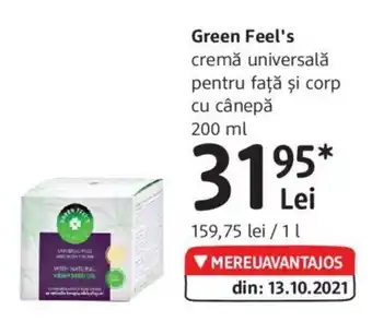 DM Green Feel's cremă universală pentru față și corp cu cânepă 200 ml Ofertă