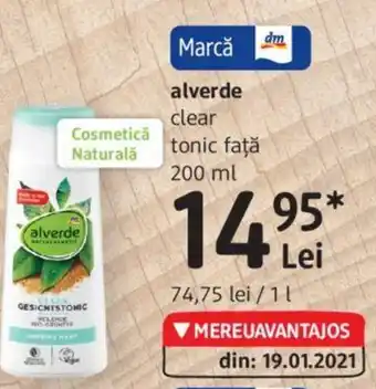 DM alverde clear tonic faţă 200 ml Ofertă