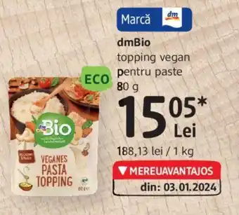 dmBio topping vegan pentru paste