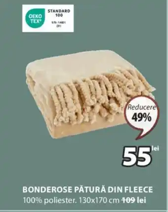 JYSK BONDEROSE PĂTURĂ DIN FLEECE Ofertă