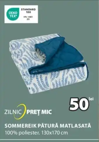 JYSK SOMMEREIK PĂTURĂ MATLASATĂ Ofertă