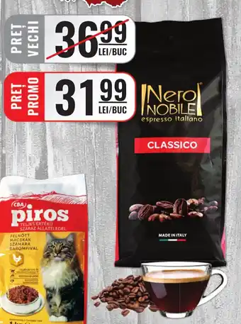 CBA NERO NOBILE Classico cafea prăjită, boabe 1kg / NERO NOBILE Classico pörkölt, szemes kávé 1kg Ofertă