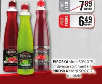 CBA PIROSKA sirop 50% 0.7L, diverse sortimente / PIROSKA szörp 50% 0,7L, többféle Ofertă