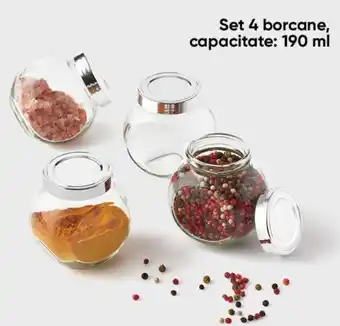 Pepco Set 4 borcane, capacitate: 190 ml Ofertă