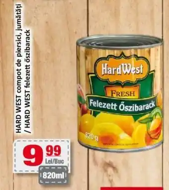 HARD WEST compot de piersici, jumătăți