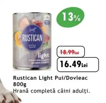 Animax Rustican Light Pui/Dovleac 800g Ofertă