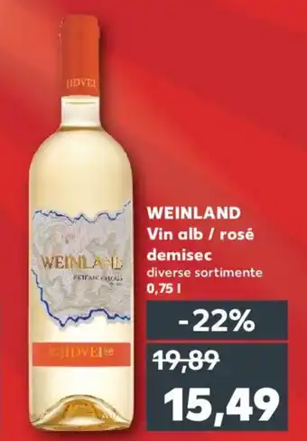 Kaufland WEINLAND Vin alb / rosé demisec Ofertă