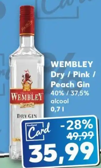 Kaufland WEMBLEY Dry / Pink / Peach Gin 0.7L Ofertă