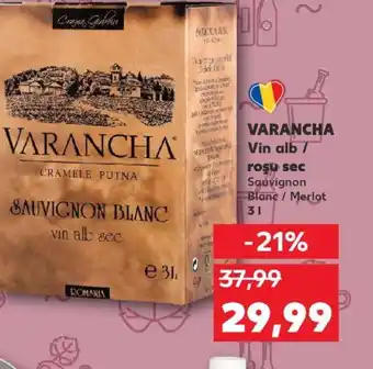 Kaufland VARANCHA Vin alb / roşu sec 3L Ofertă