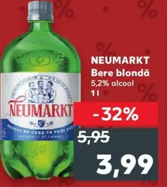 Kaufland NEUMARKT Bere blondă 5,2% alcool 1L Ofertă